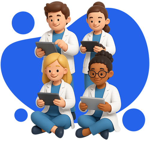 Estudiantes de medicina estudiando